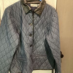 NWOT. New directions Brand Women’s  Size L Denim Blue Puffer Jacket L/S